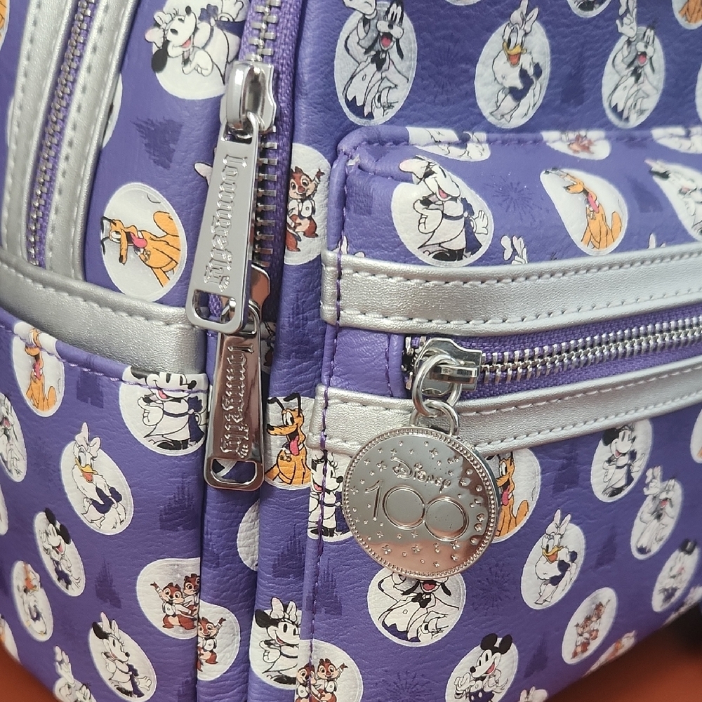 NWT! Disney100 Loungefly Backpack With Matching Ears - Picture 3 of 11